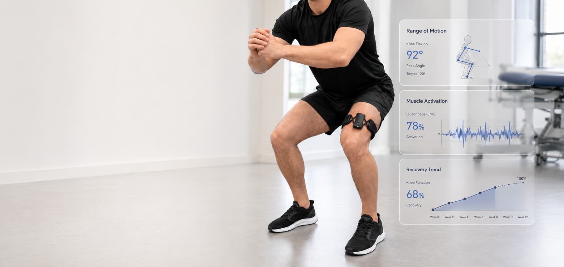 Muscle and movement measurements shown together in the Vulcan MSK interface
